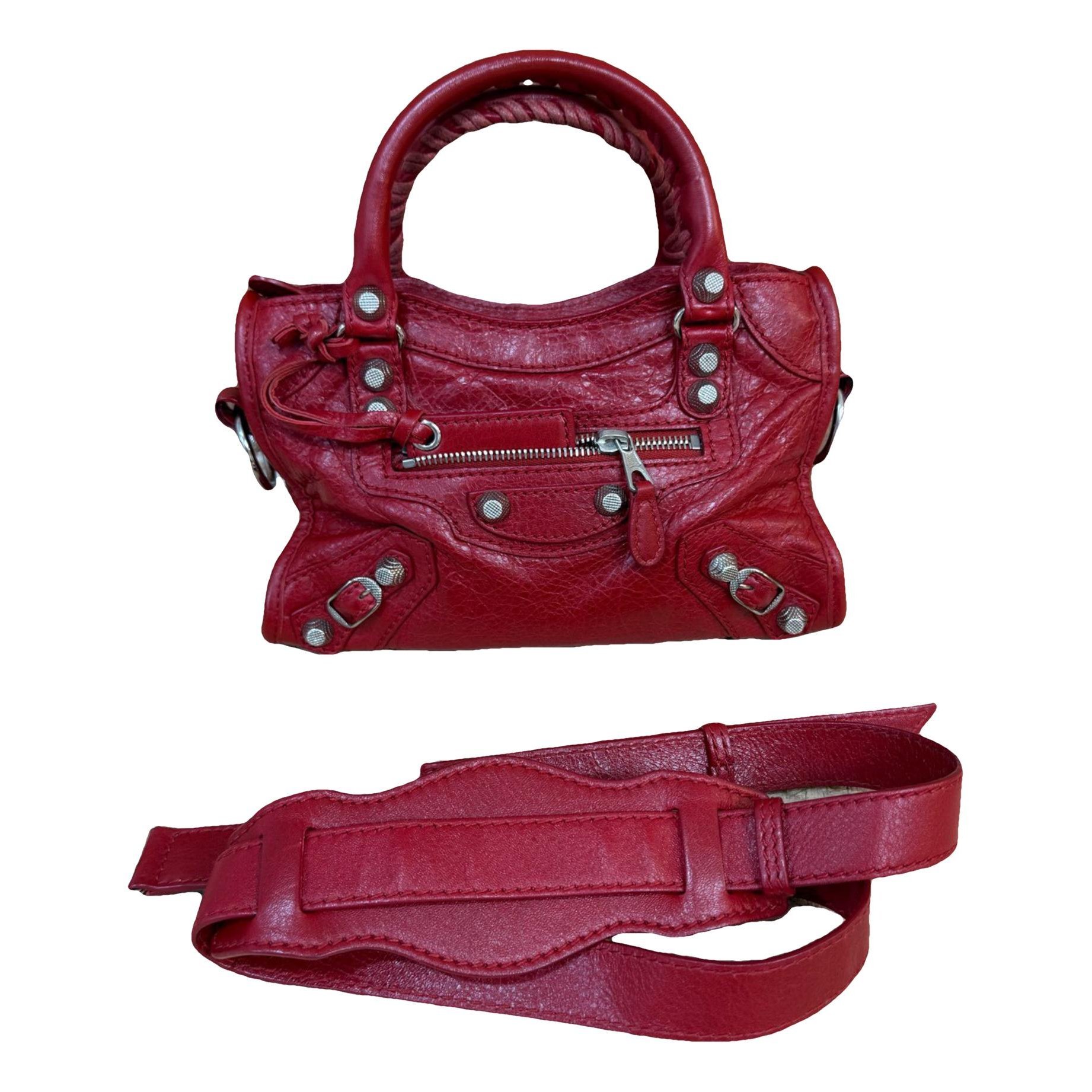City leather handbag