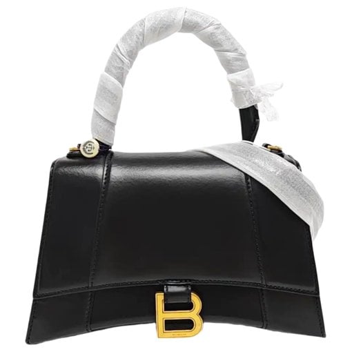 Hourglass leather handbag