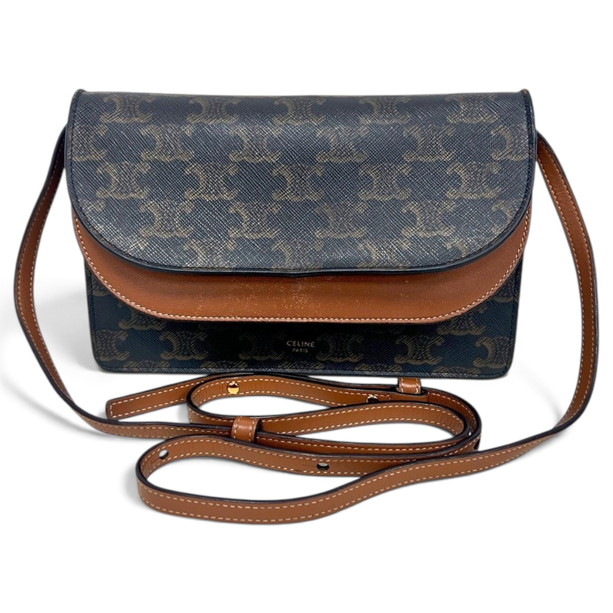 Pocket leather crossbody bag