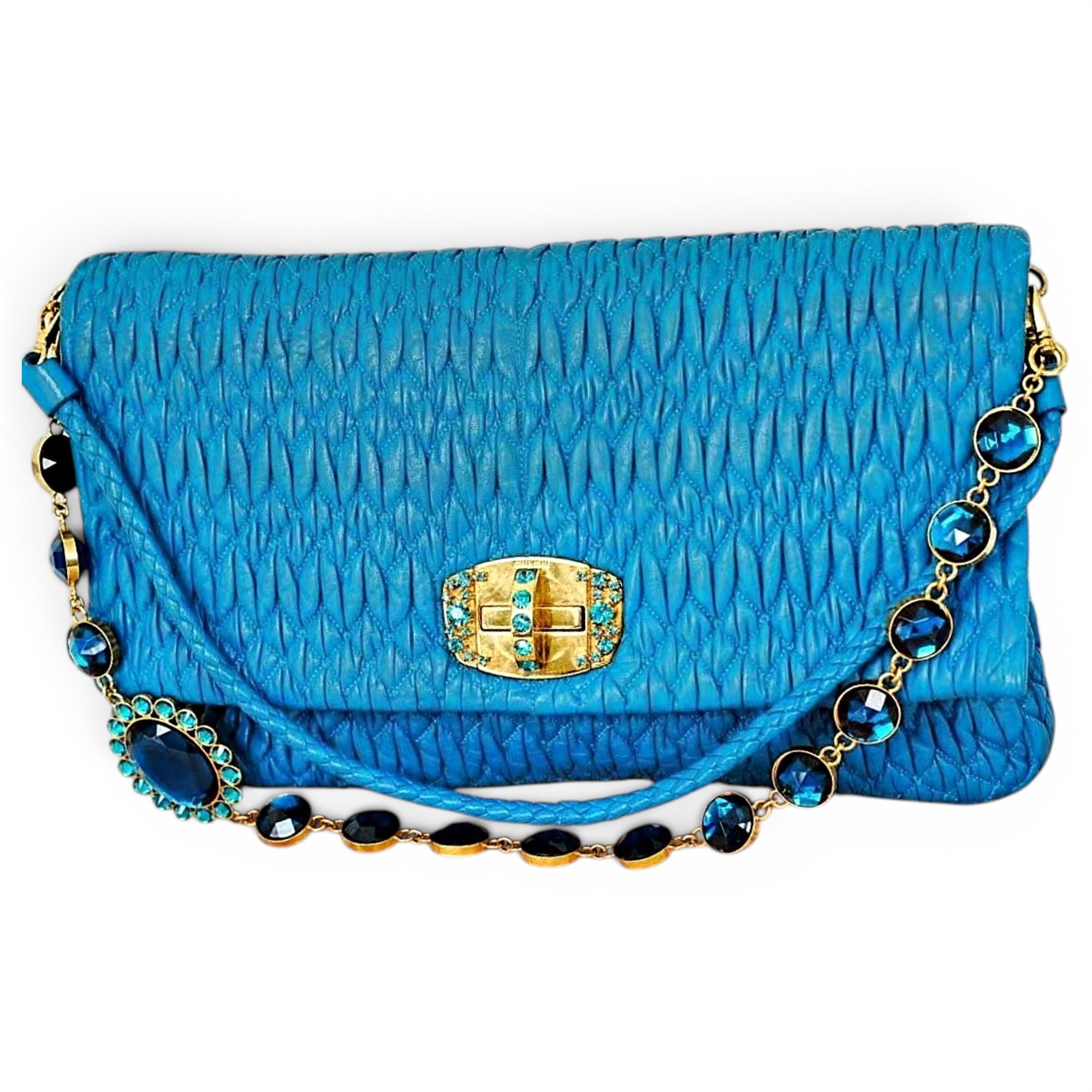 Miu Crystal leather handbag