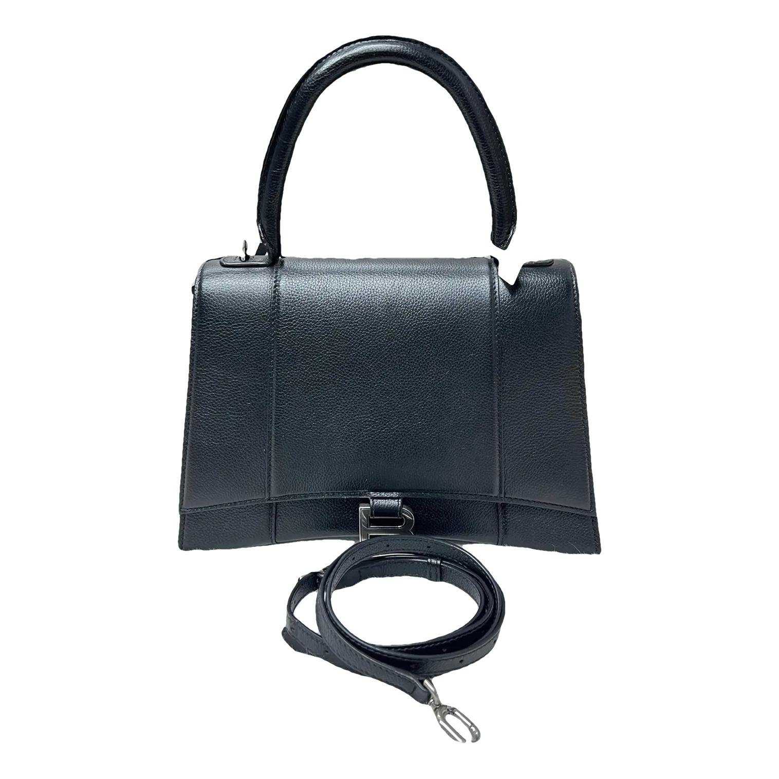 Hourglass leather handbag