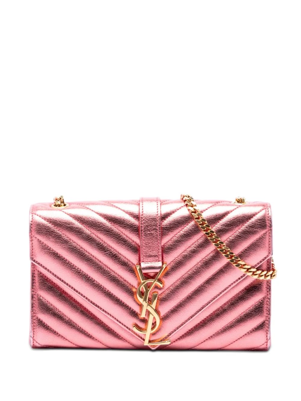 2015 Small Chevron Metallic Calfskin Monogram Envelope Bag crossbody bag