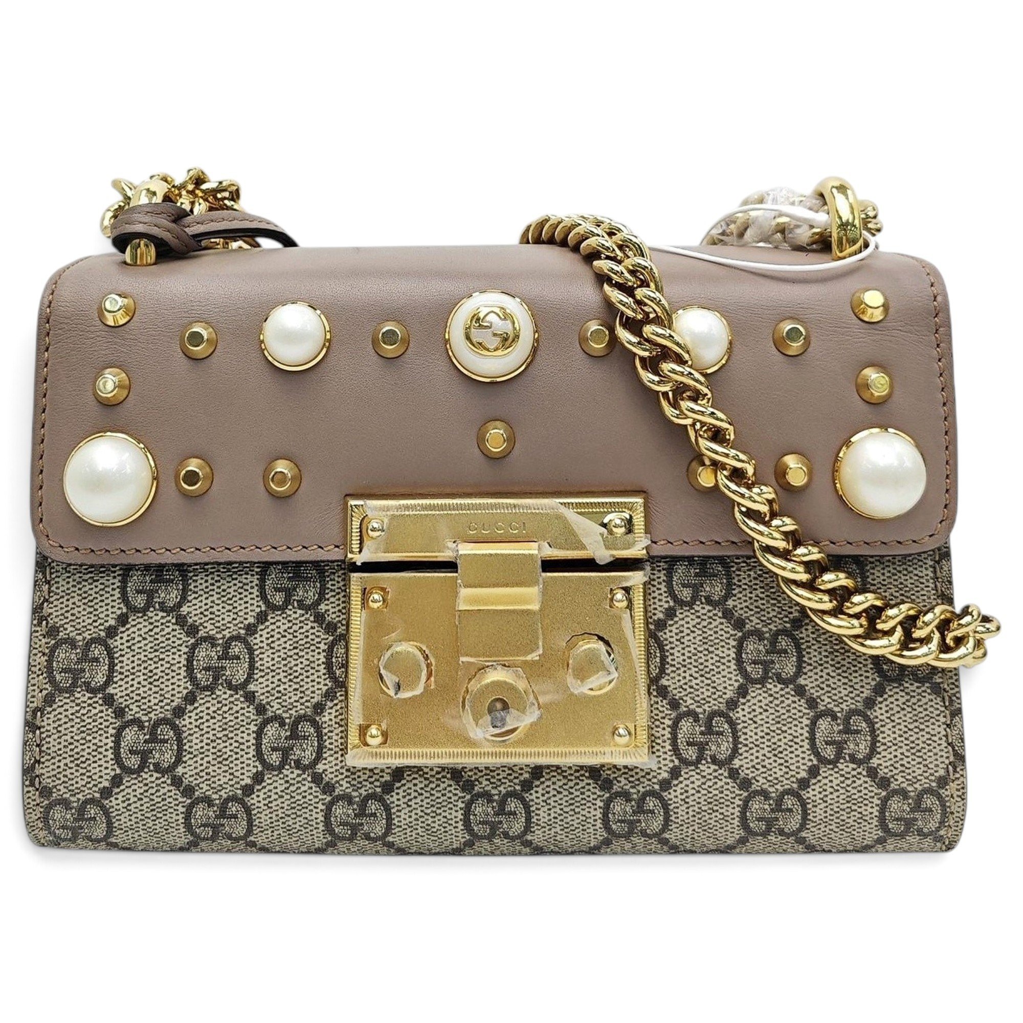 Padlock leather handbag