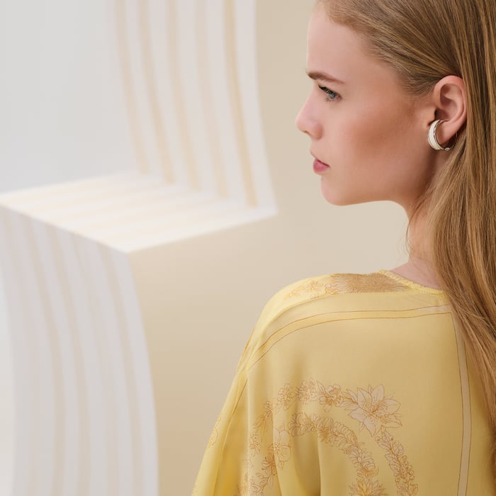 Jaune Aurore "Bride De Gala En Fleurs" Belted Tunic