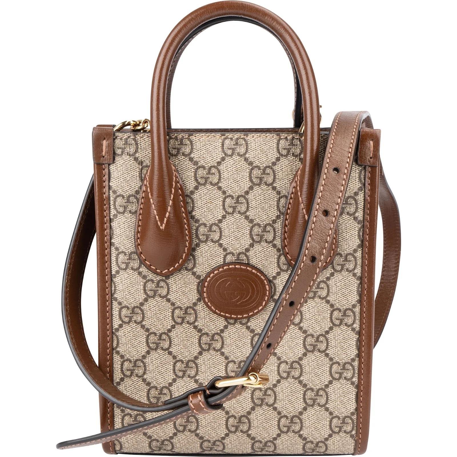 Interlocking leather crossbody bag