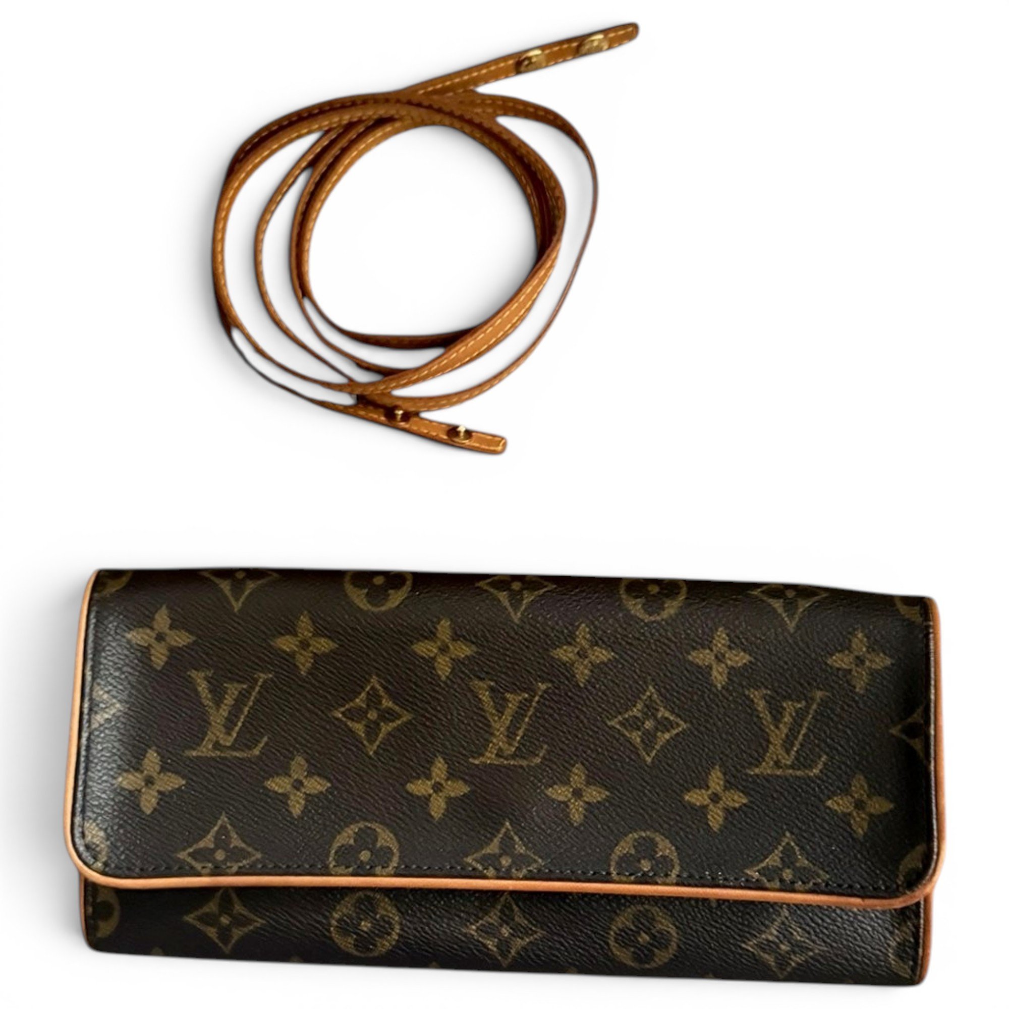 Twin leather crossbody bag