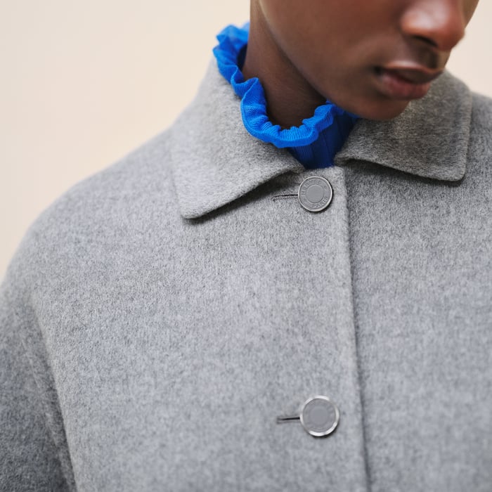 Gris Crayon Cashmere Wrap Coat