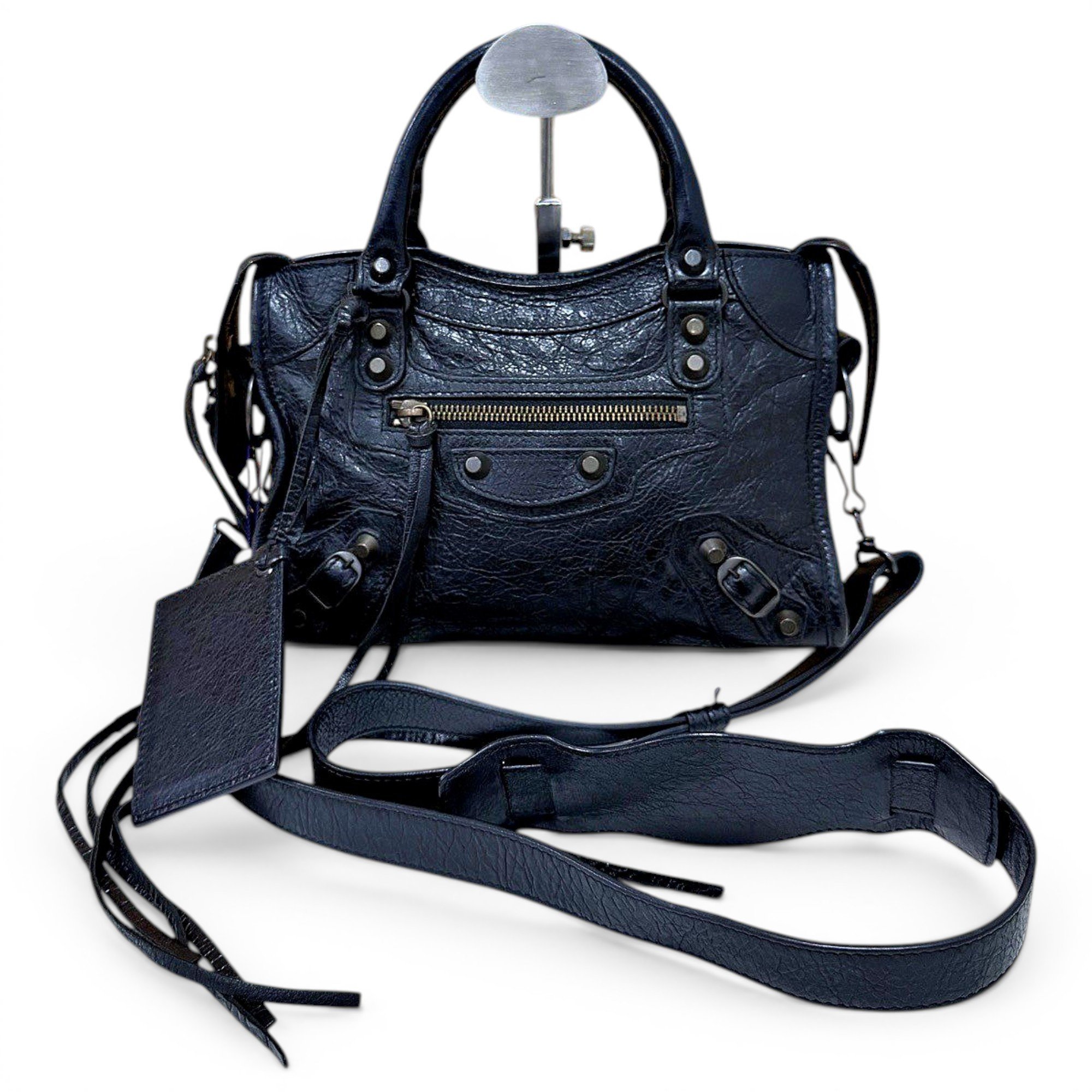City leather handbag