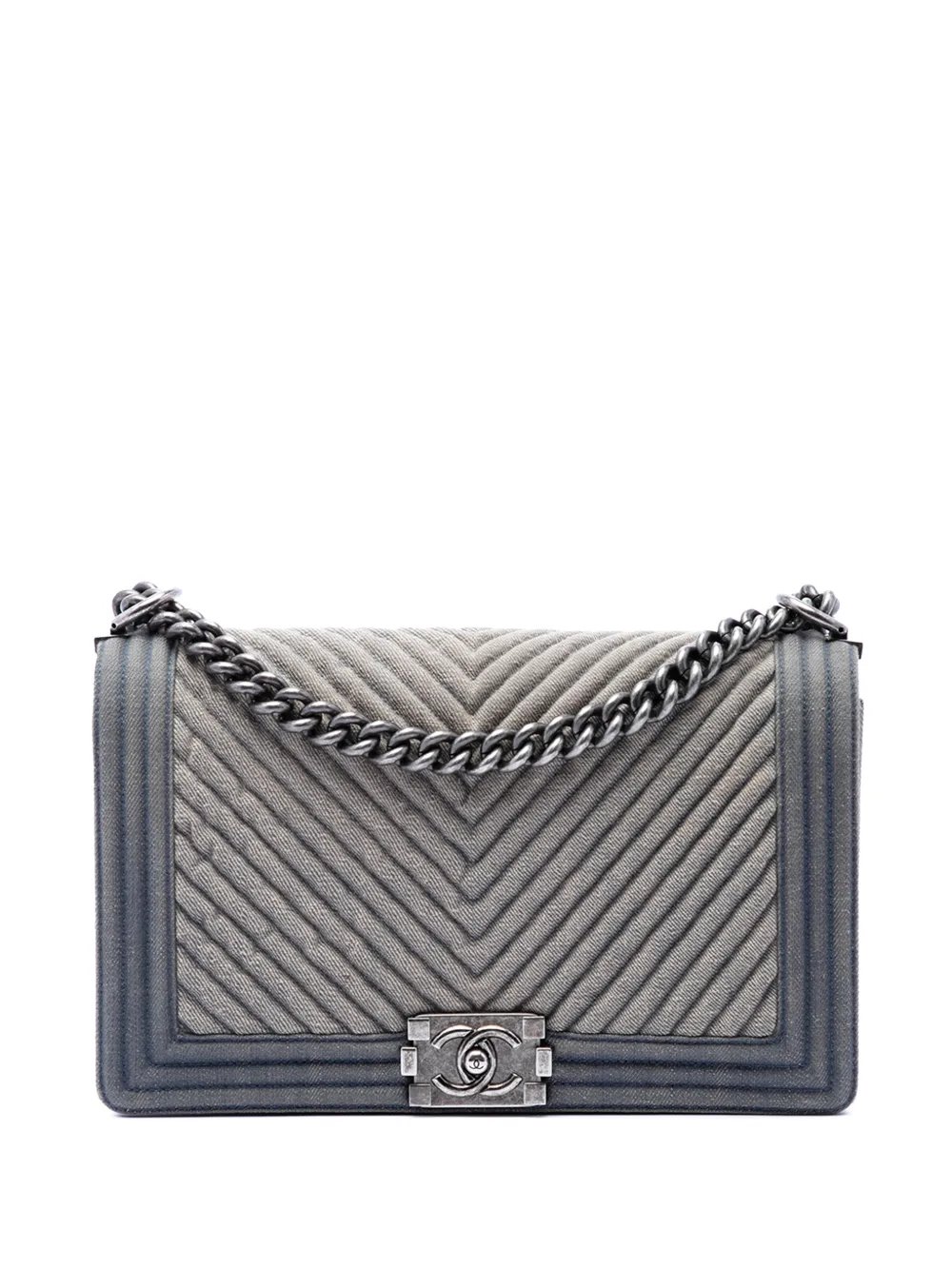 2014-2015 Old Medium Chevron Denim Boy Flap crossbody bag