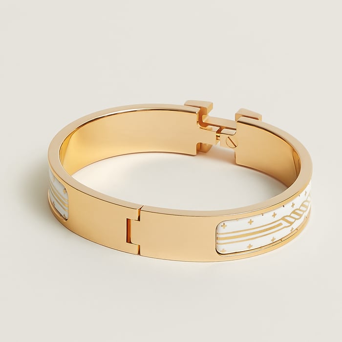 Orfèvre Jaune or Blanc Clic H Quadrige Au Fil Bracelet