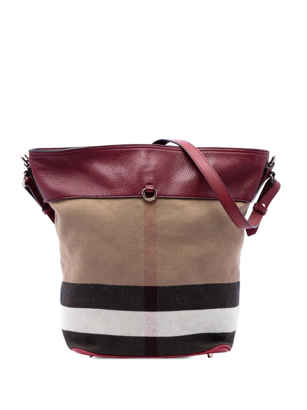 2000-2017 Medium Mega Check Canvas and Grained Calfskin Ashby Tassel Bucket Bag satchel