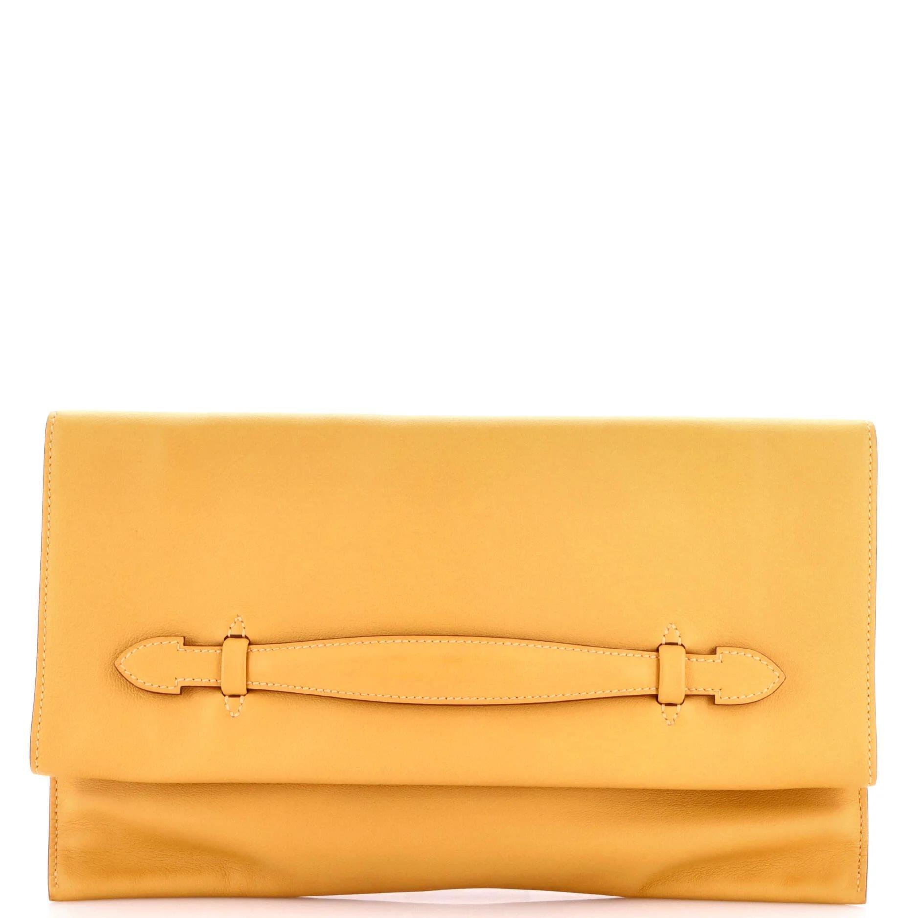 Leather clutch bag