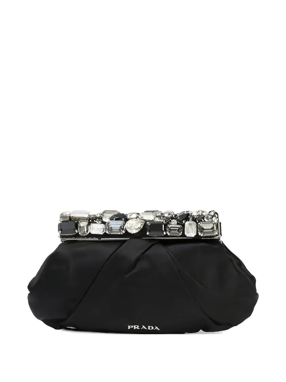 crystal-embellished logo-lettering clutch bag