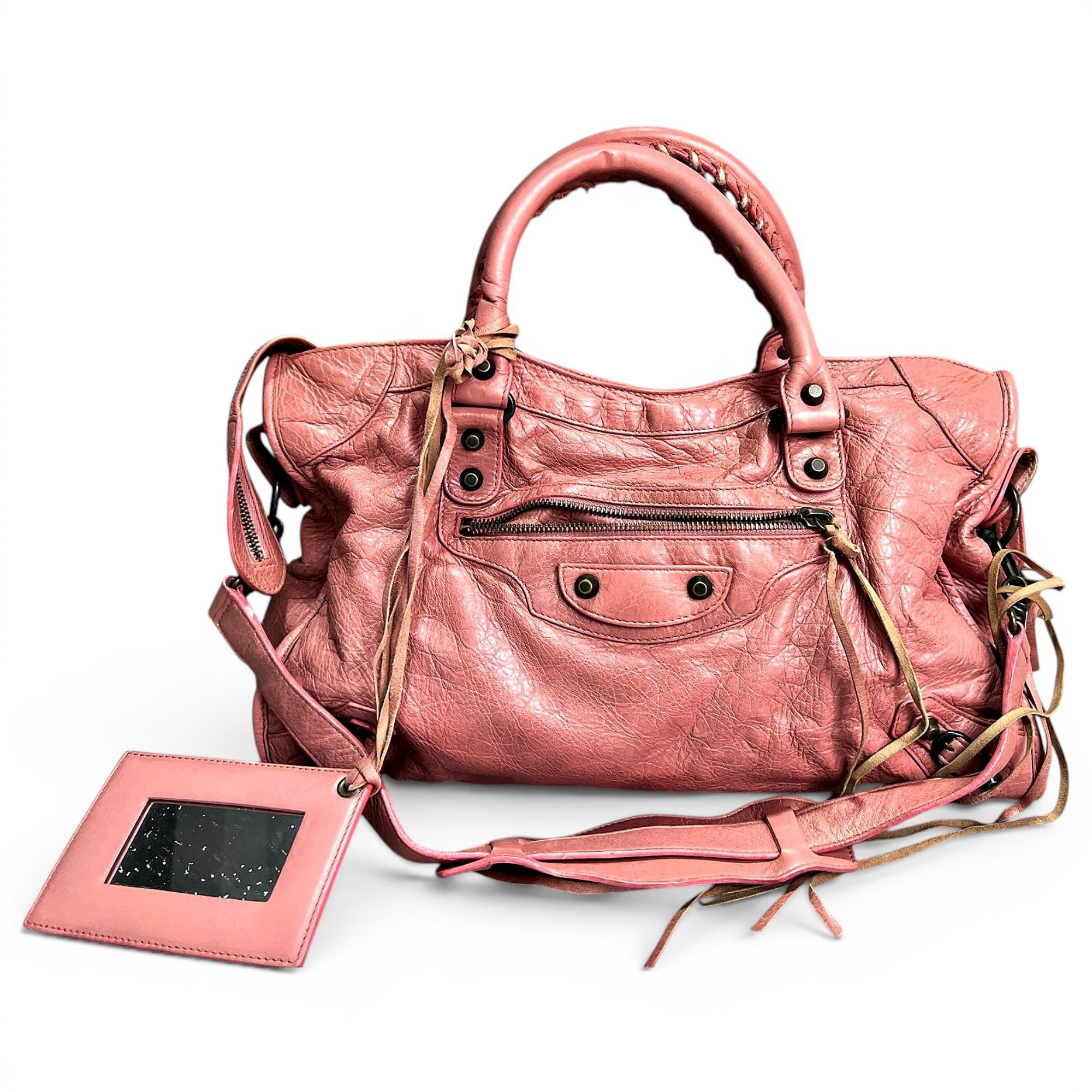 City leather handbag