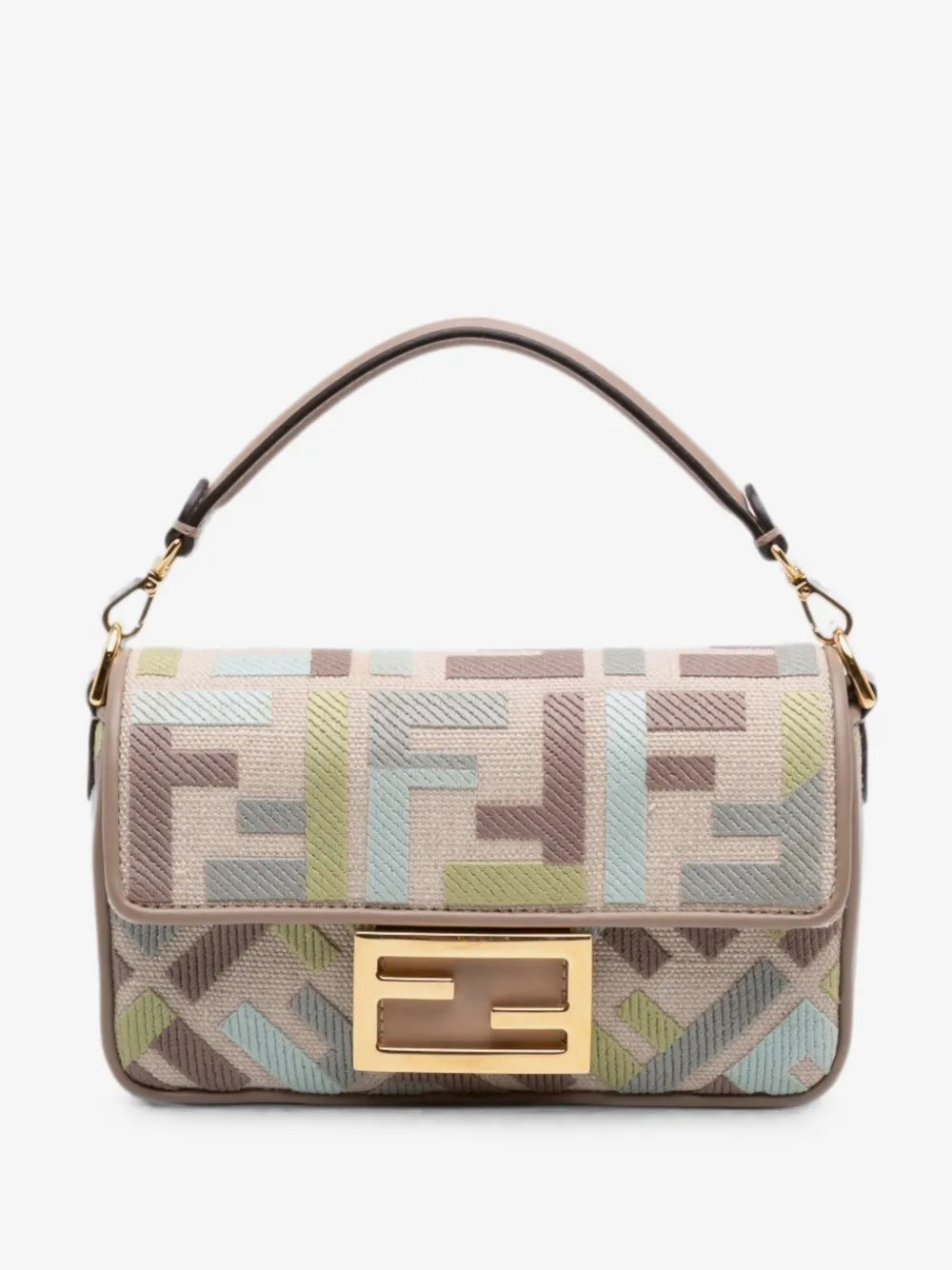 2010-2026 Mini Zucca Embroidered Canvas Baguette satchel