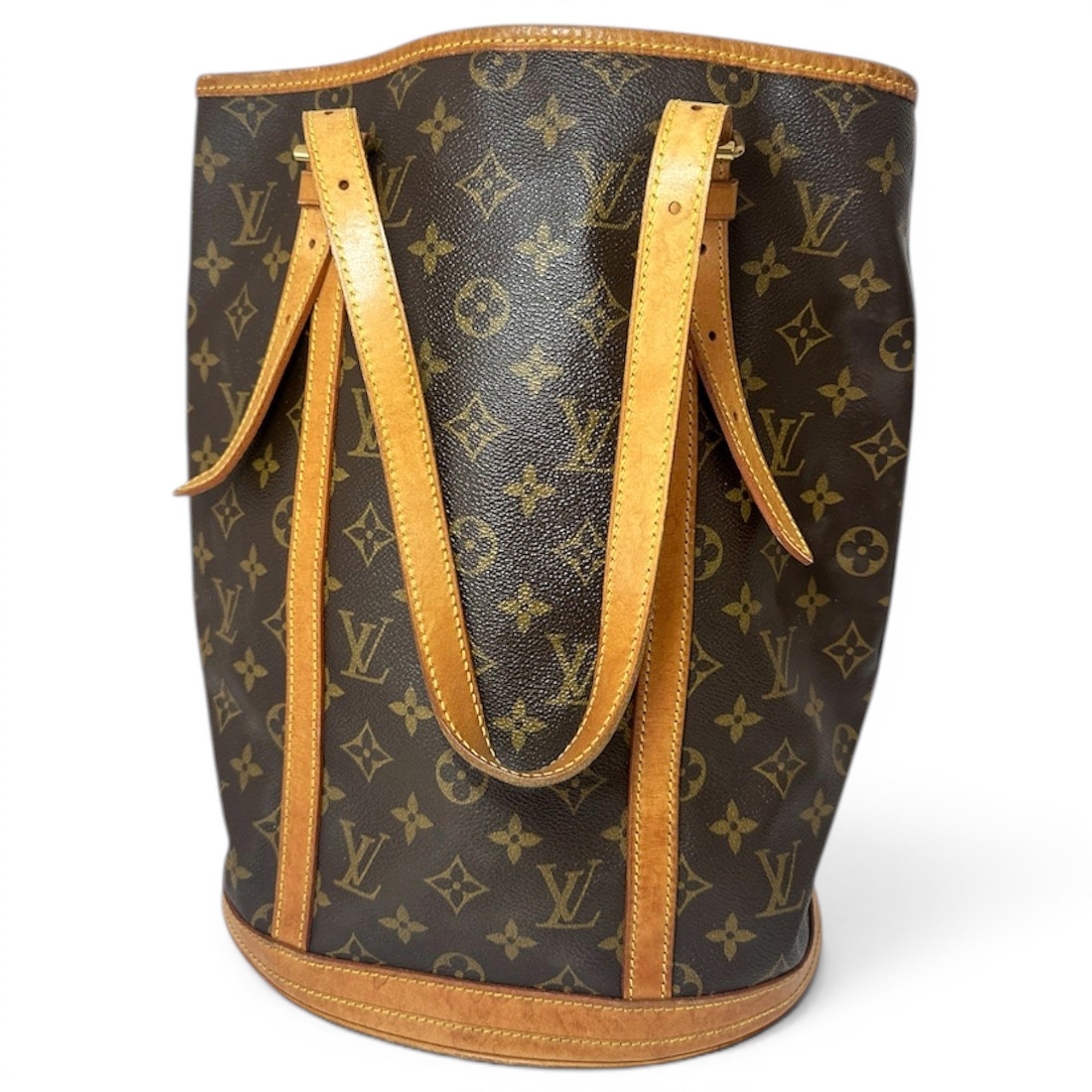 Bucket leather handbag