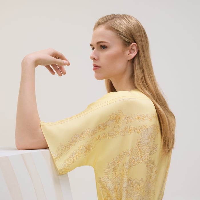Jaune Aurore "Brides De Gala Et En Fleurs" Caftan