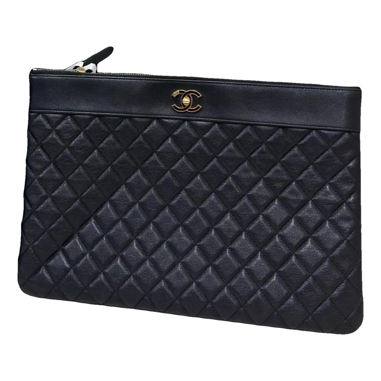 Leather clutch bag