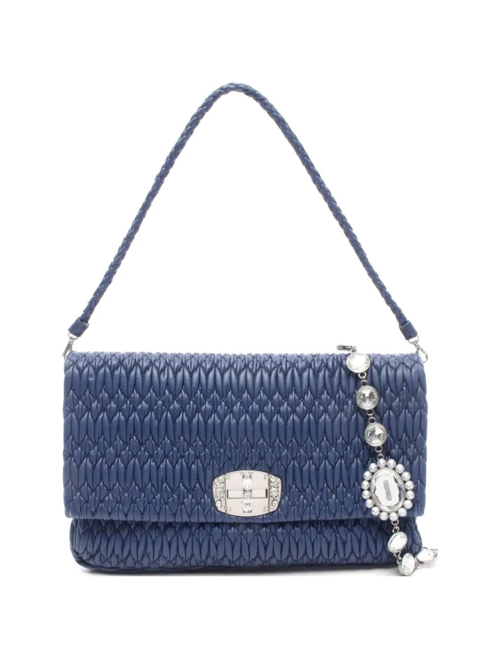 2010s nappa crystal matelassé shoulder bag
