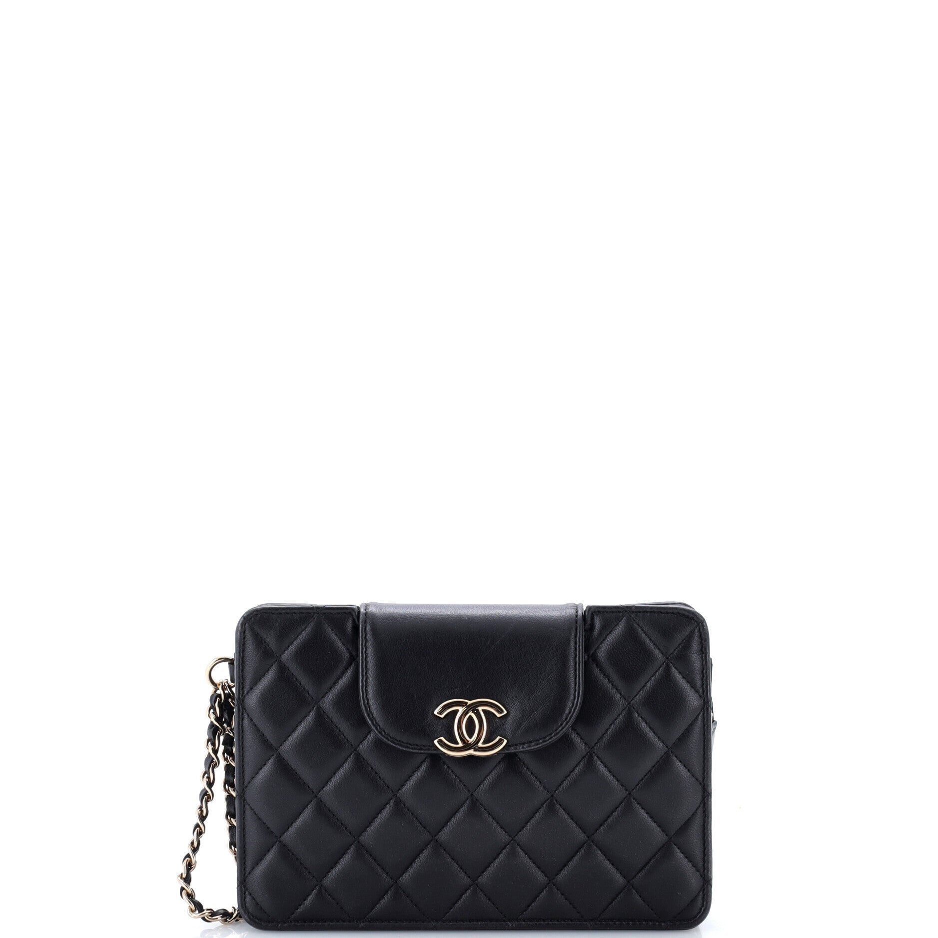 CC Wristlet Pouch Quilted Lambskin