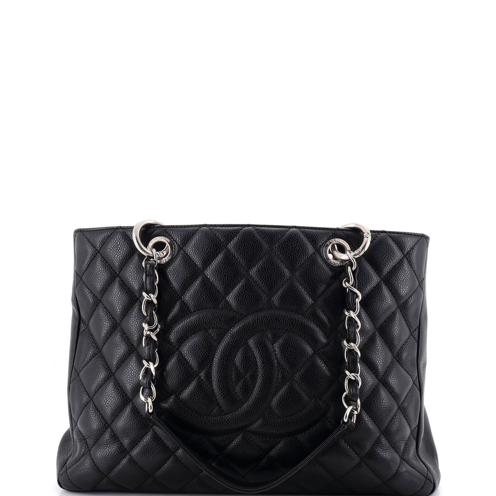 Grand Shopping Tote Quilted Caviar XL