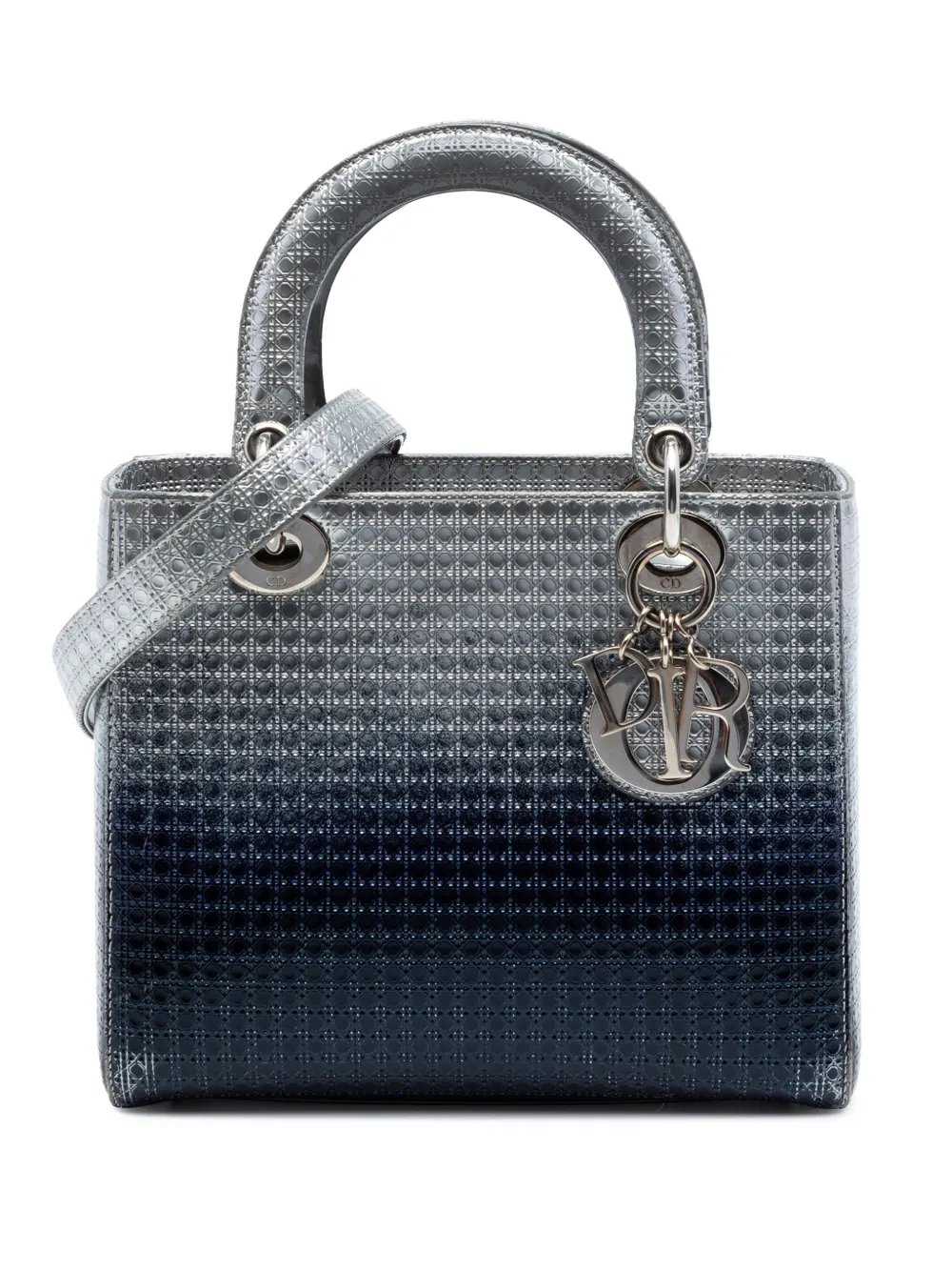 2016 Medium Ombre Metallic Patent Microcannage Lady Dior satchel