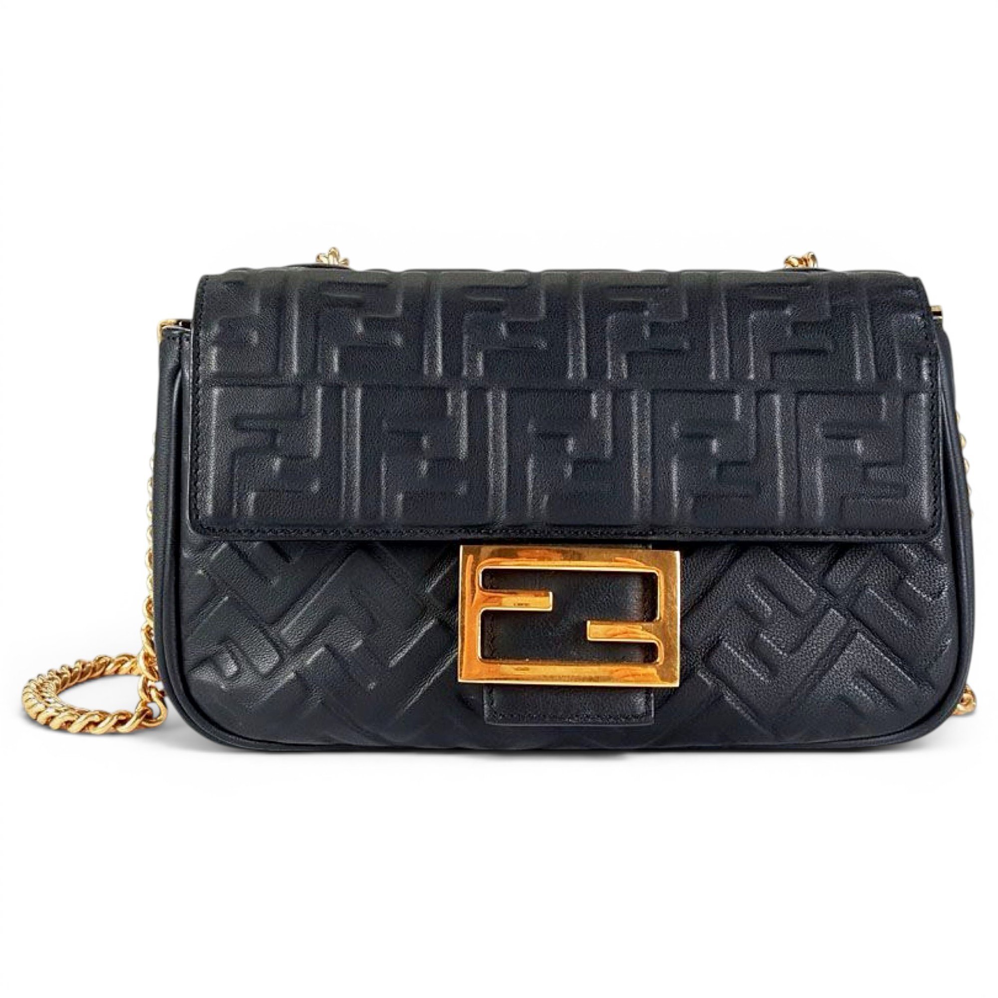 Baguette Chain leather handbag