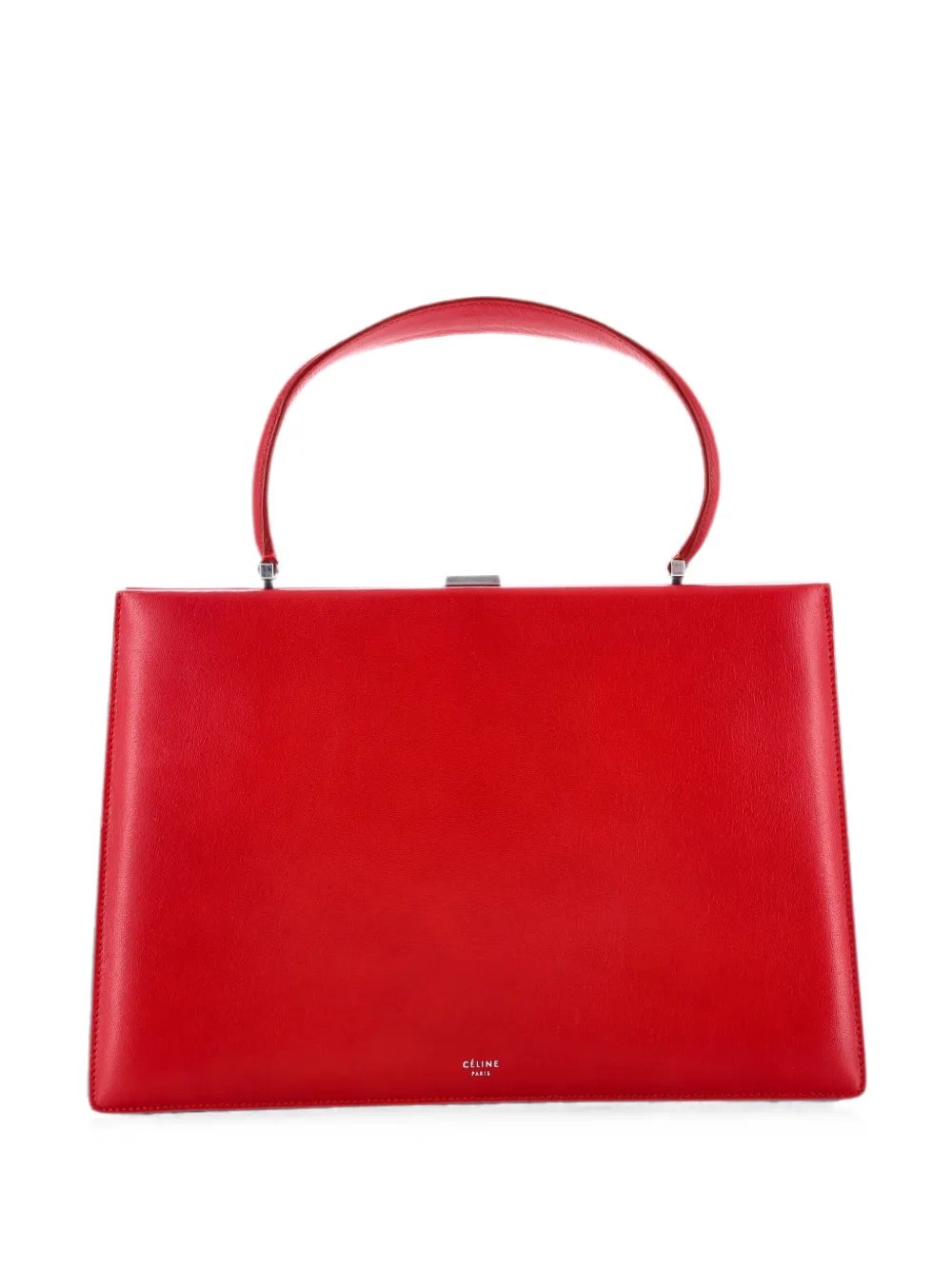 Clasp Top Handle Bag Leather Medium satchel