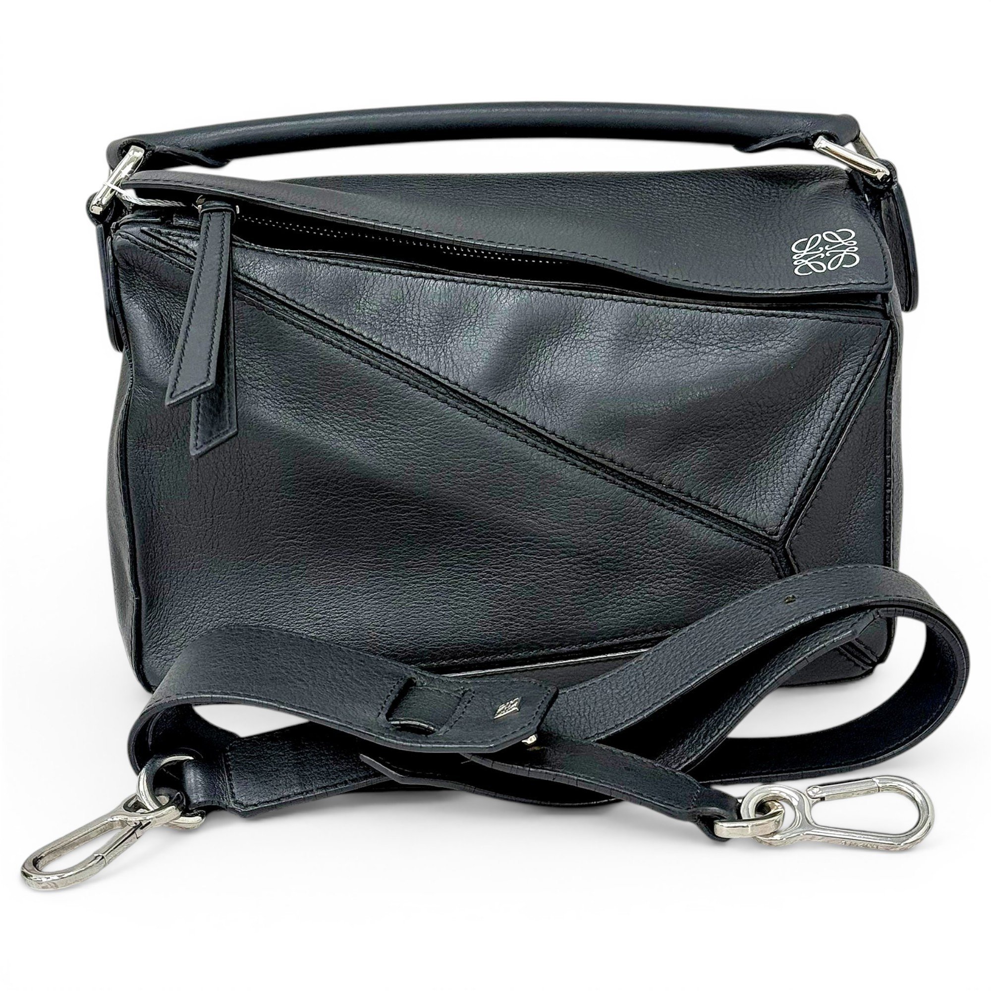 Puzzle leather handbag