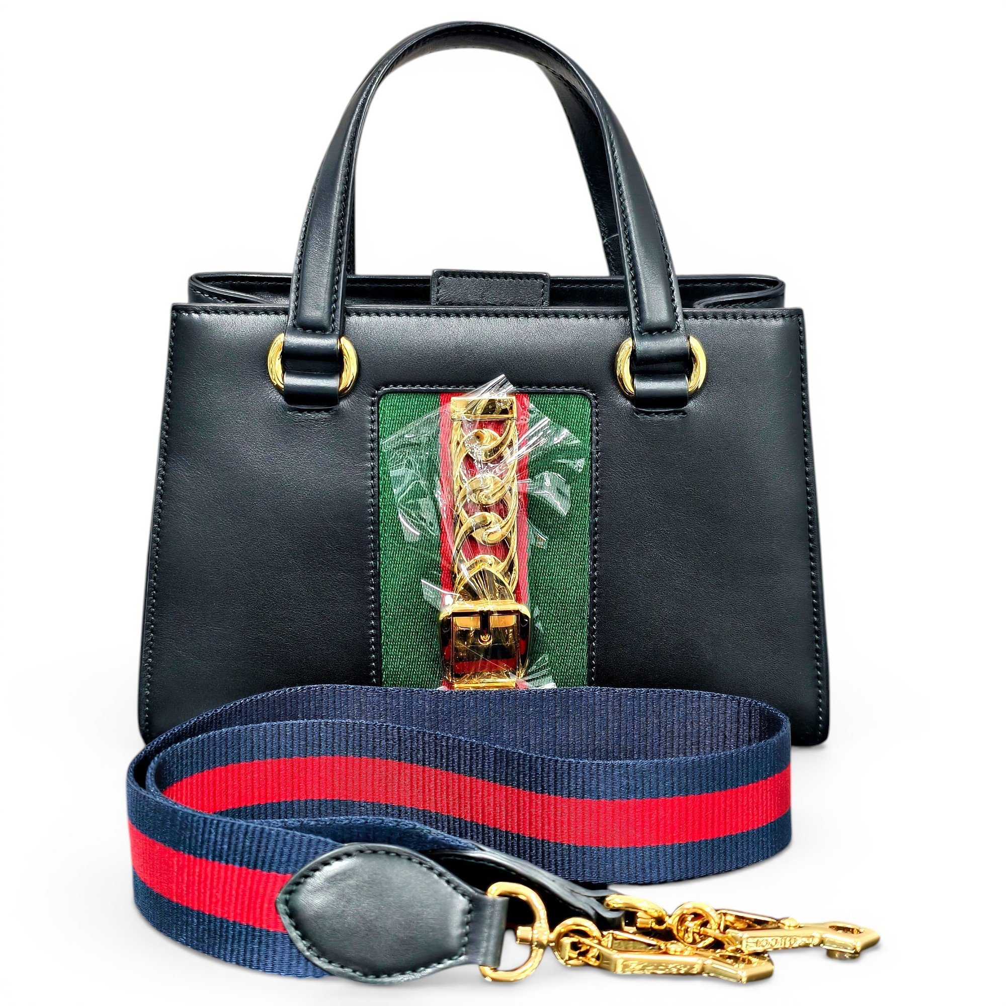 Ophidia Top Handle leather handbag