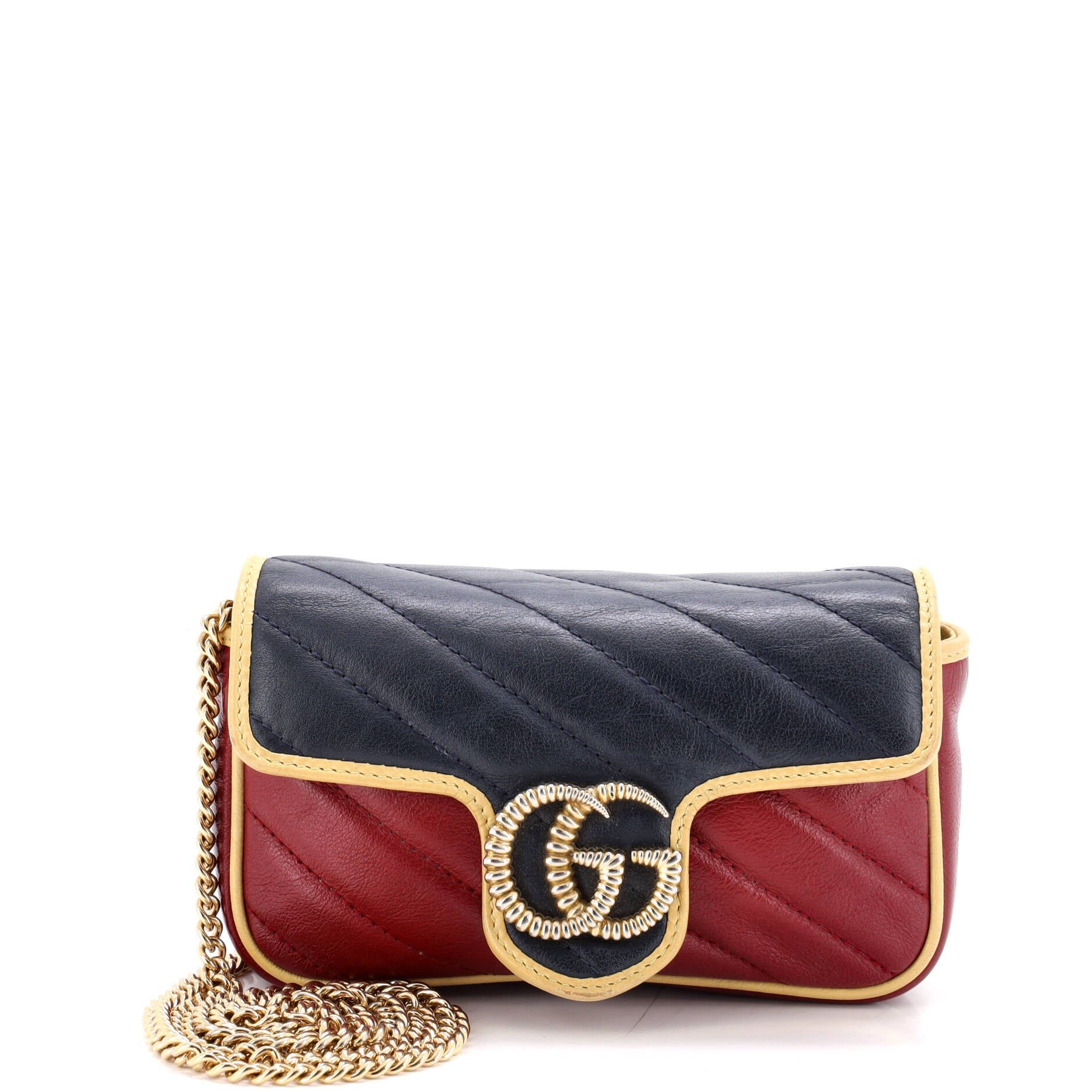 GG Marmont Flap Bag Diagonal Quilted Leather Super Mini