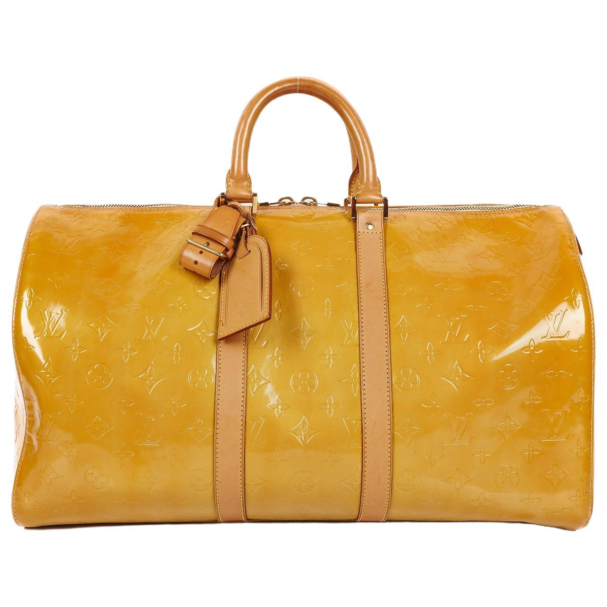 Keepall patent leather travel bag