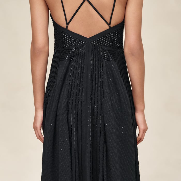 Noir Embroidered Nightgown Dress