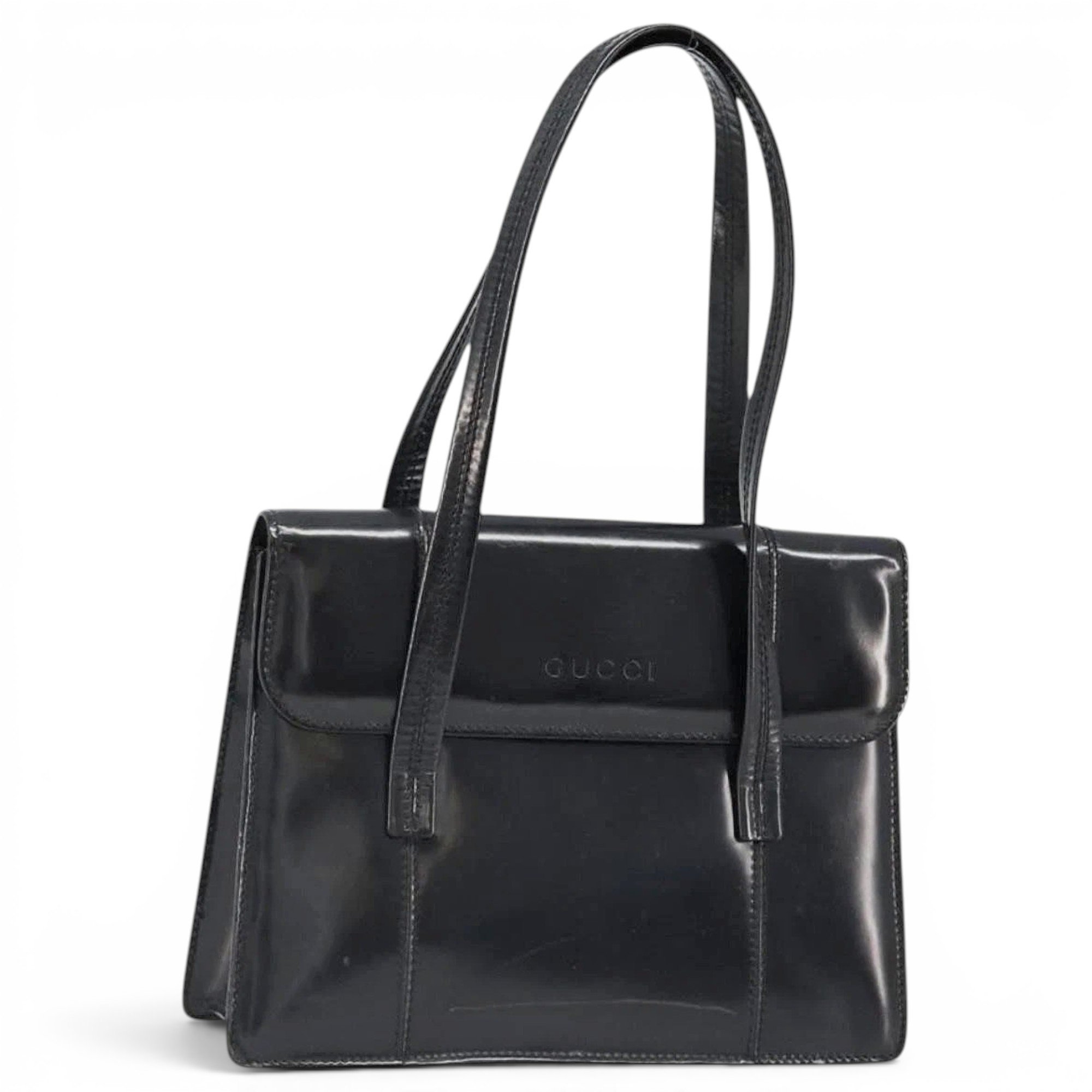 Patent leather handbag