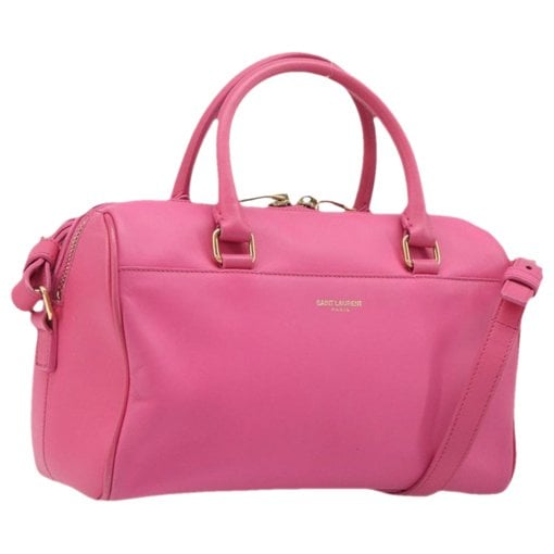 Duffle leather handbag