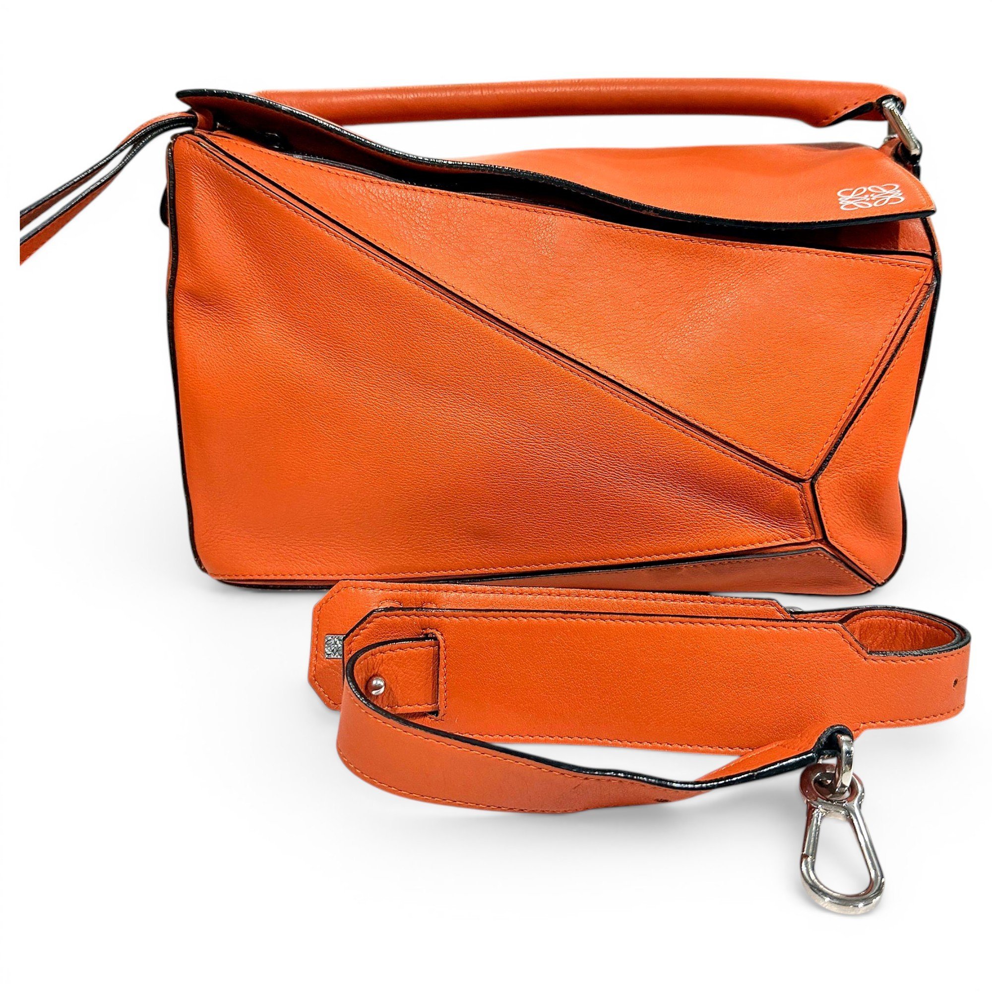 Puzzle leather handbag
