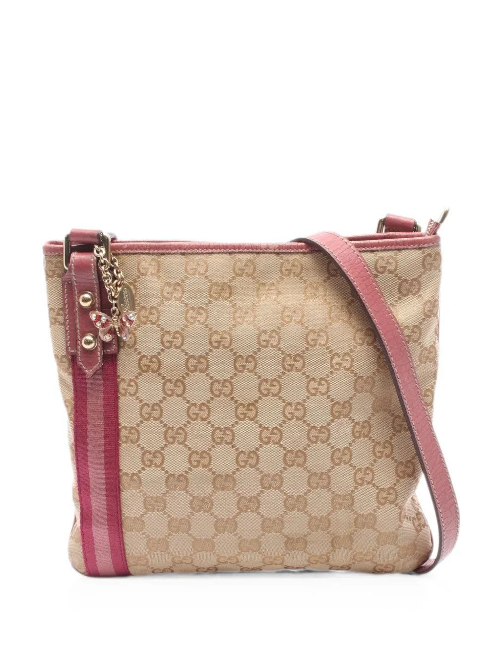 2000s GG canvas charm shoulder bag