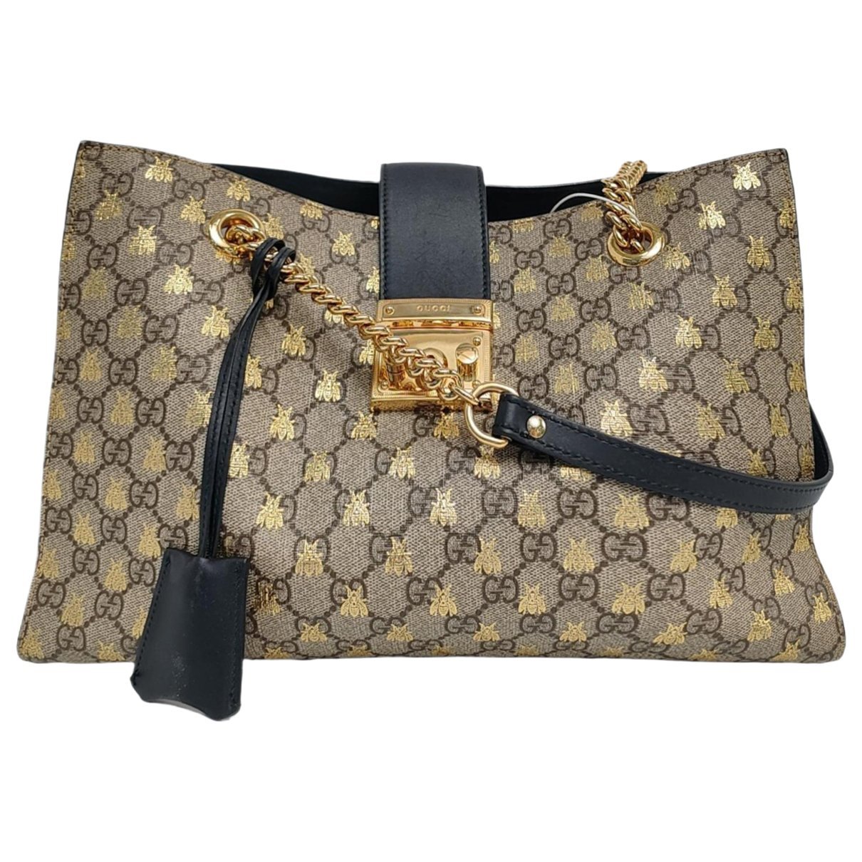 Padlock leather handbag