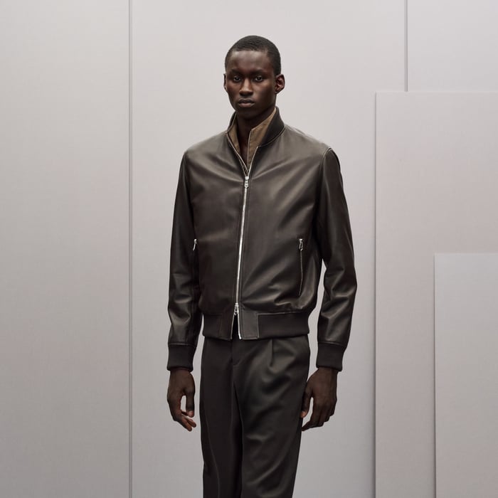 Kaki Hooded Rib-trim Jacket