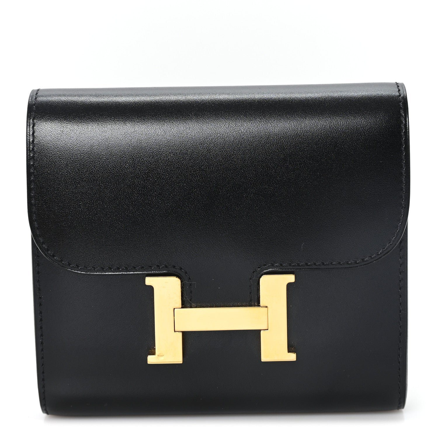 Hermes Box Constance Short Wallet Black