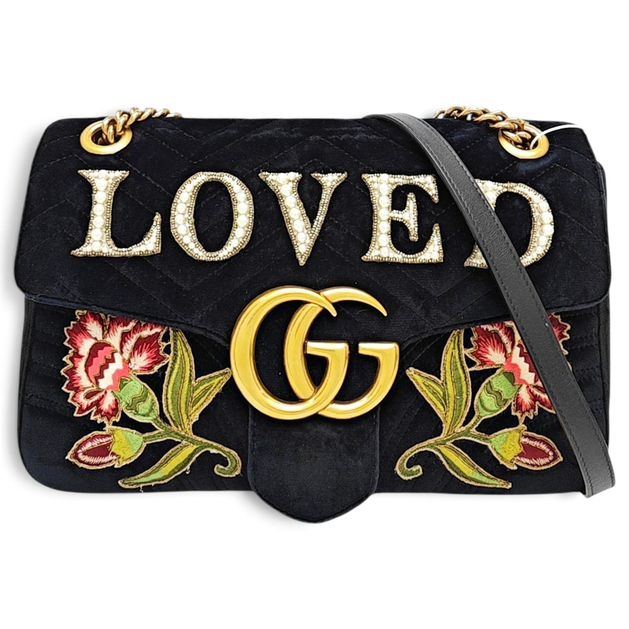 GG Marmont Flap velvet crossbody bag