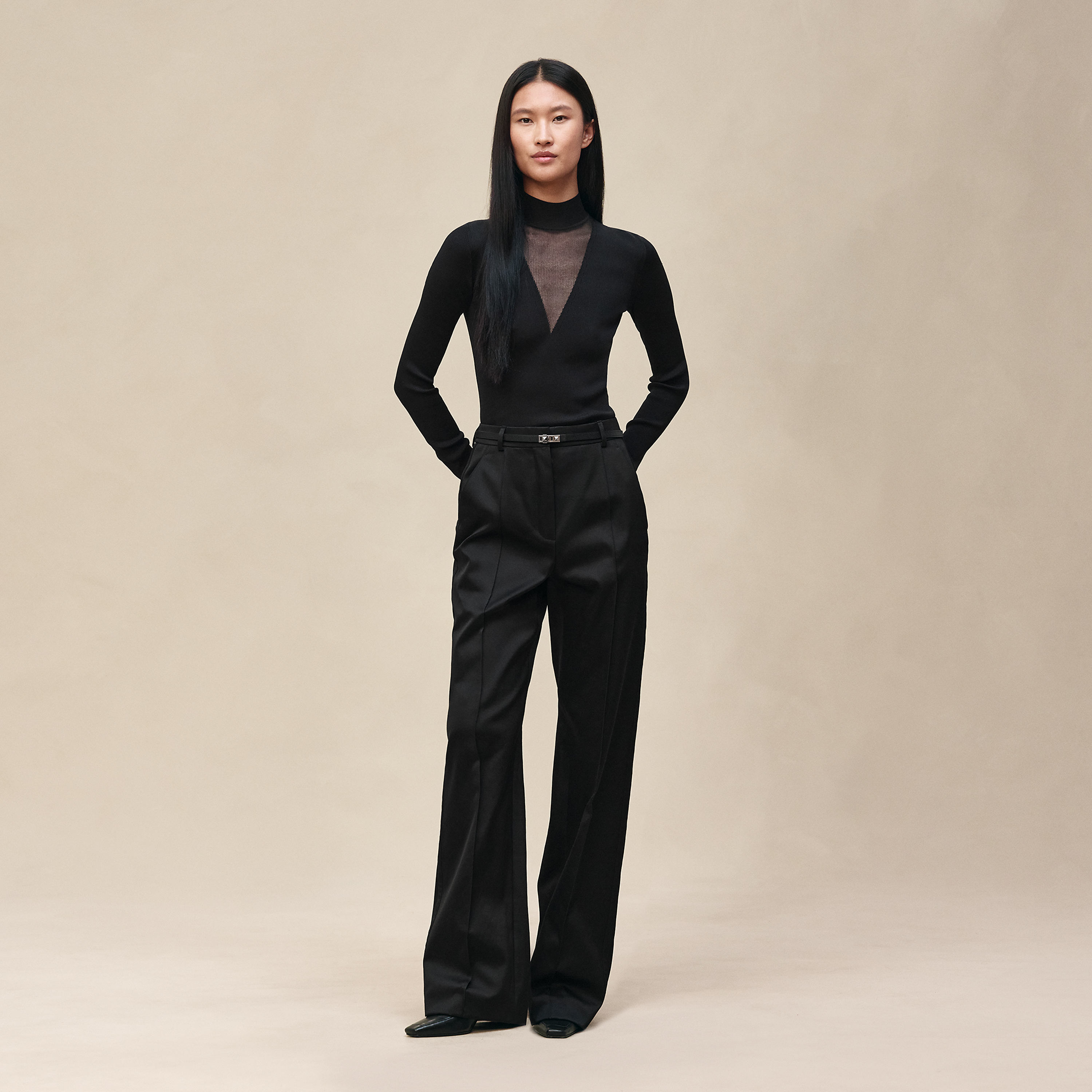 High-waisted wide pants