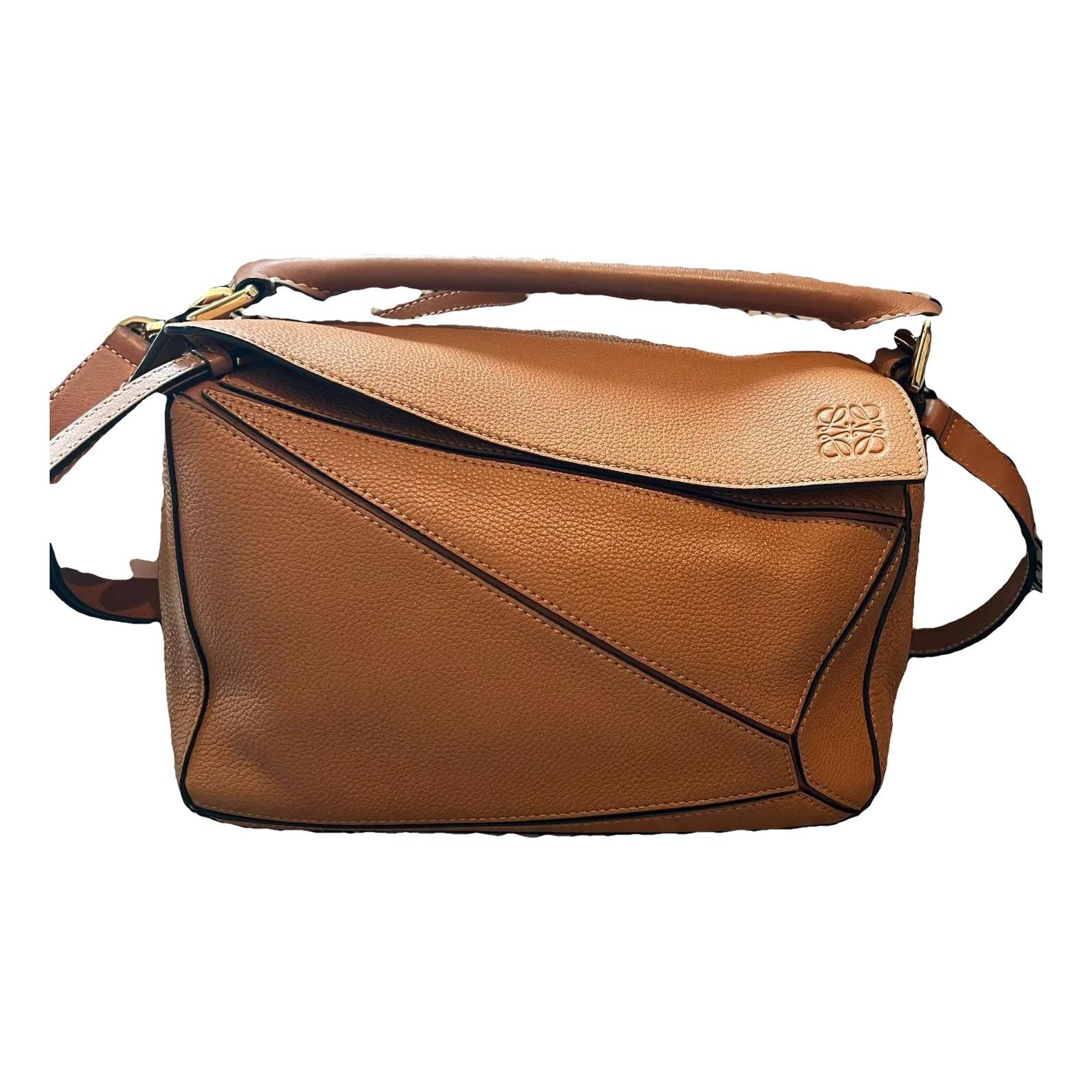 Puzzle leather handbag