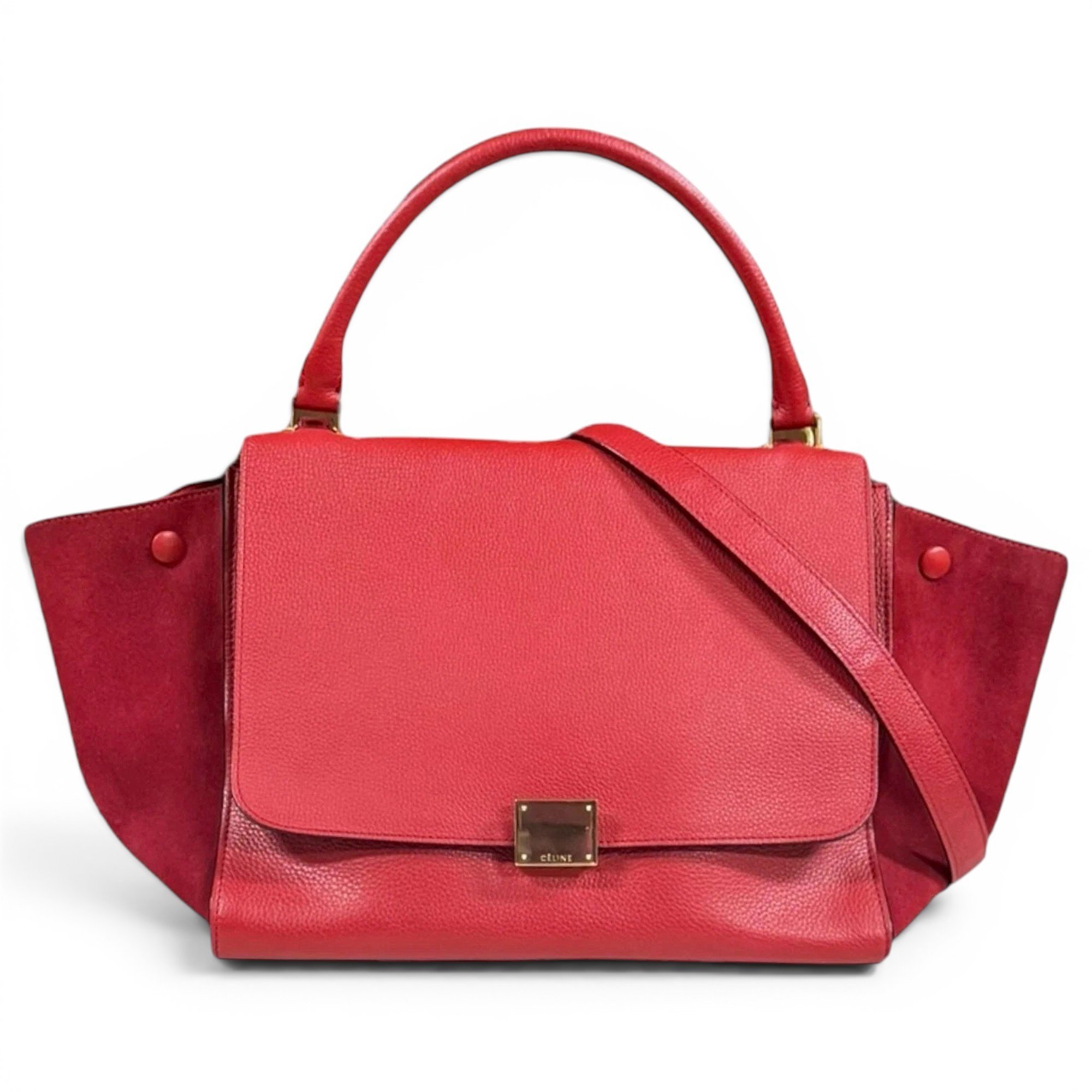 Trapèze leather handbag