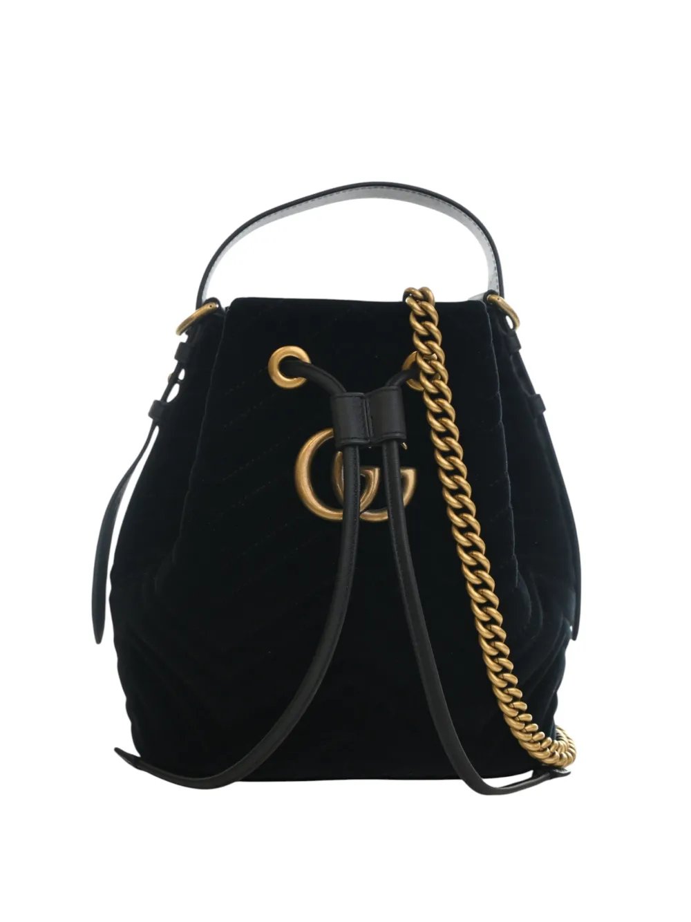 2016-2026 GG Marmont 2.0 Matelasse Velvet bucket bag