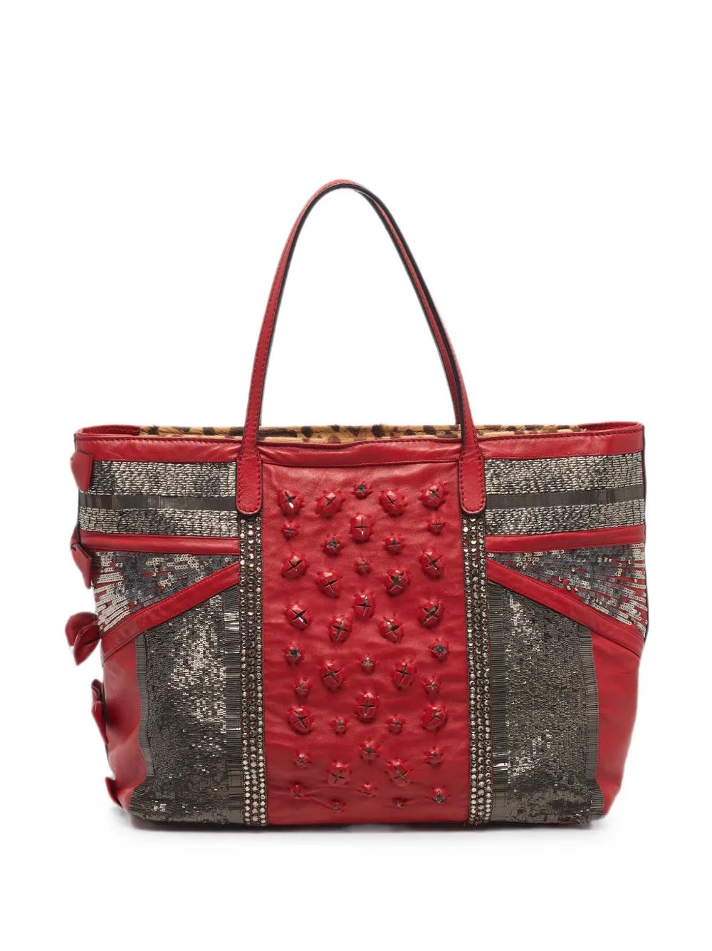 sequinned crystal-embellished tote bag