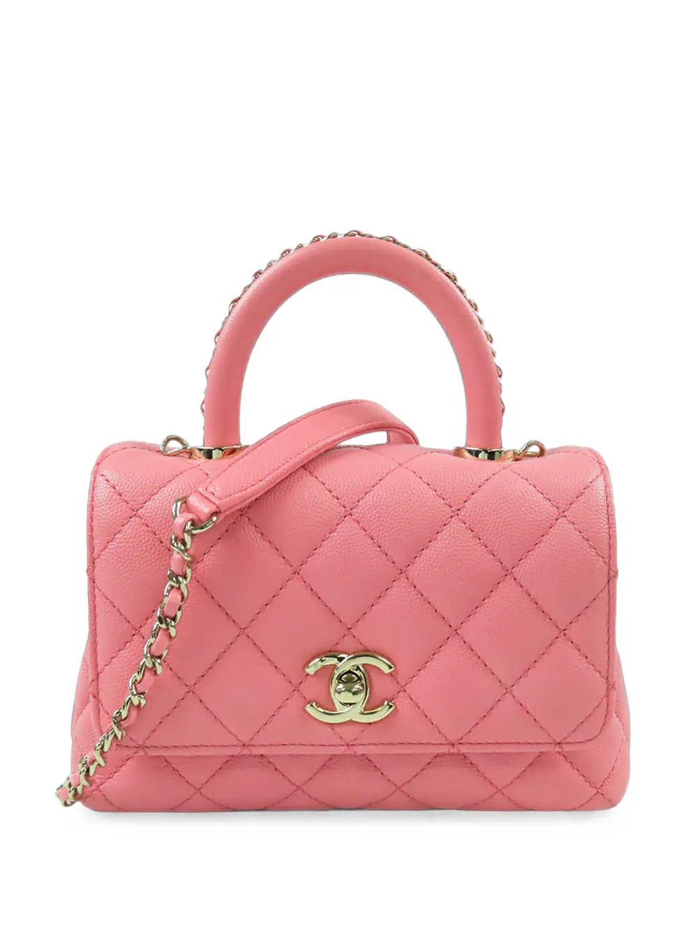 2021-2026 Extra Mini Quilted Caviar Coco Top Handle Bag satchel