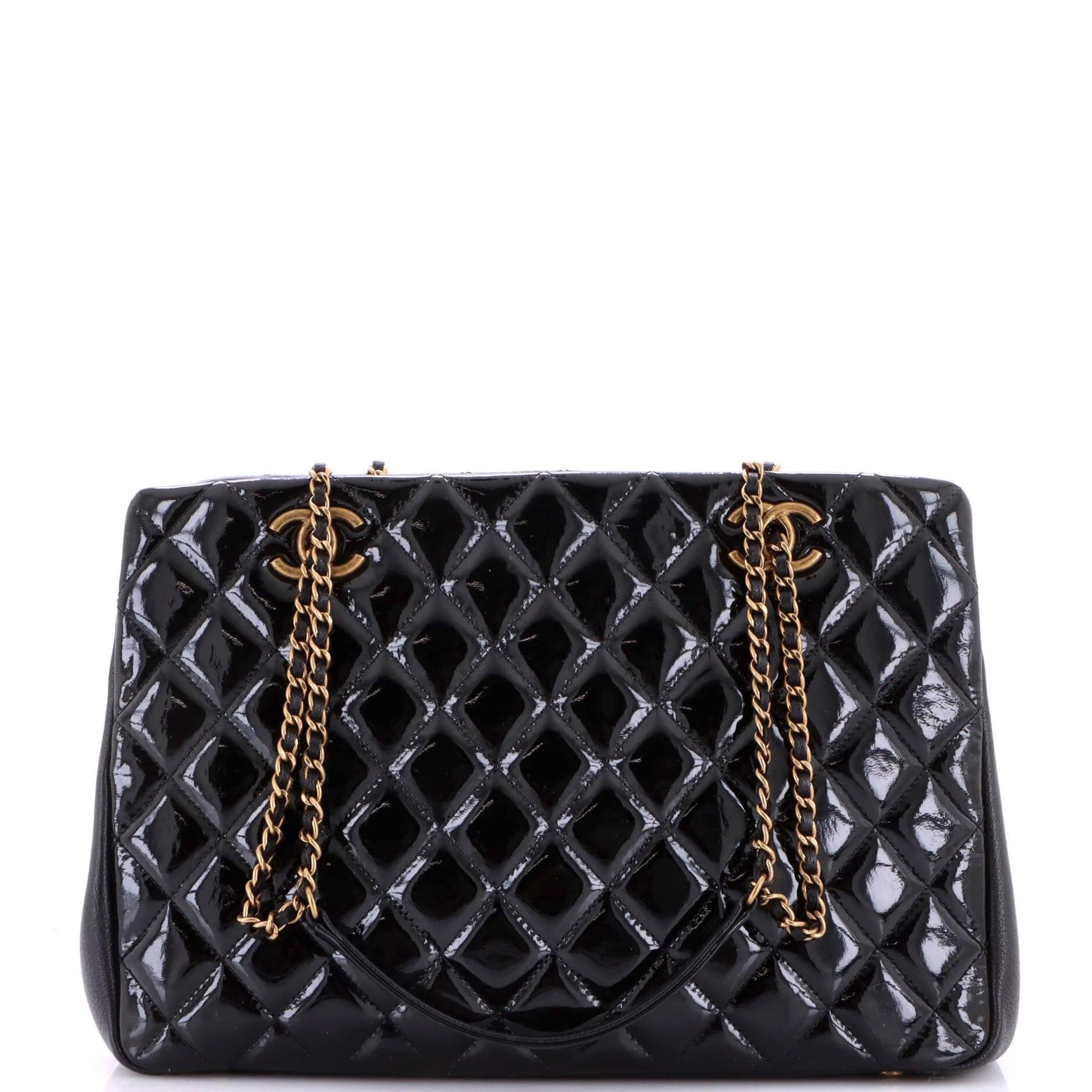 Patent leather tote