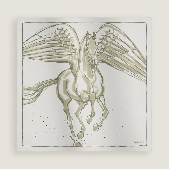 Libre Comme Pegase Embroidered Scarf 90
