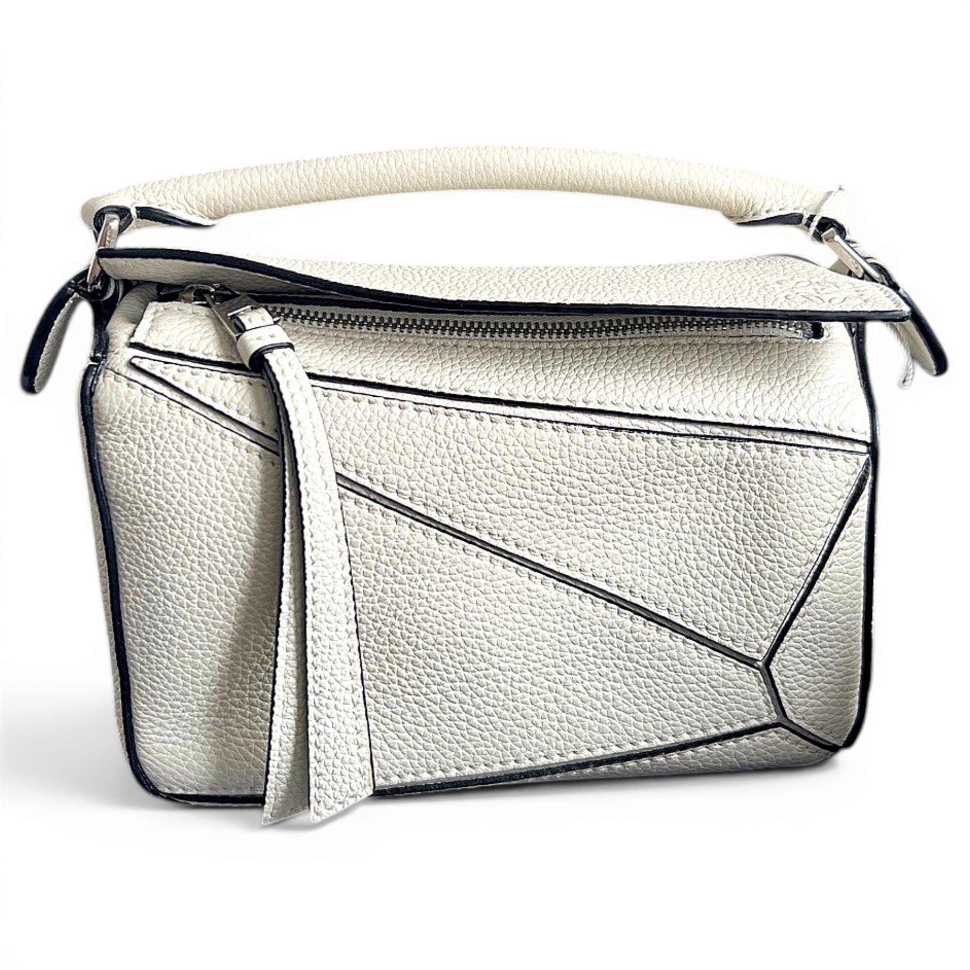 Puzzle leather handbag